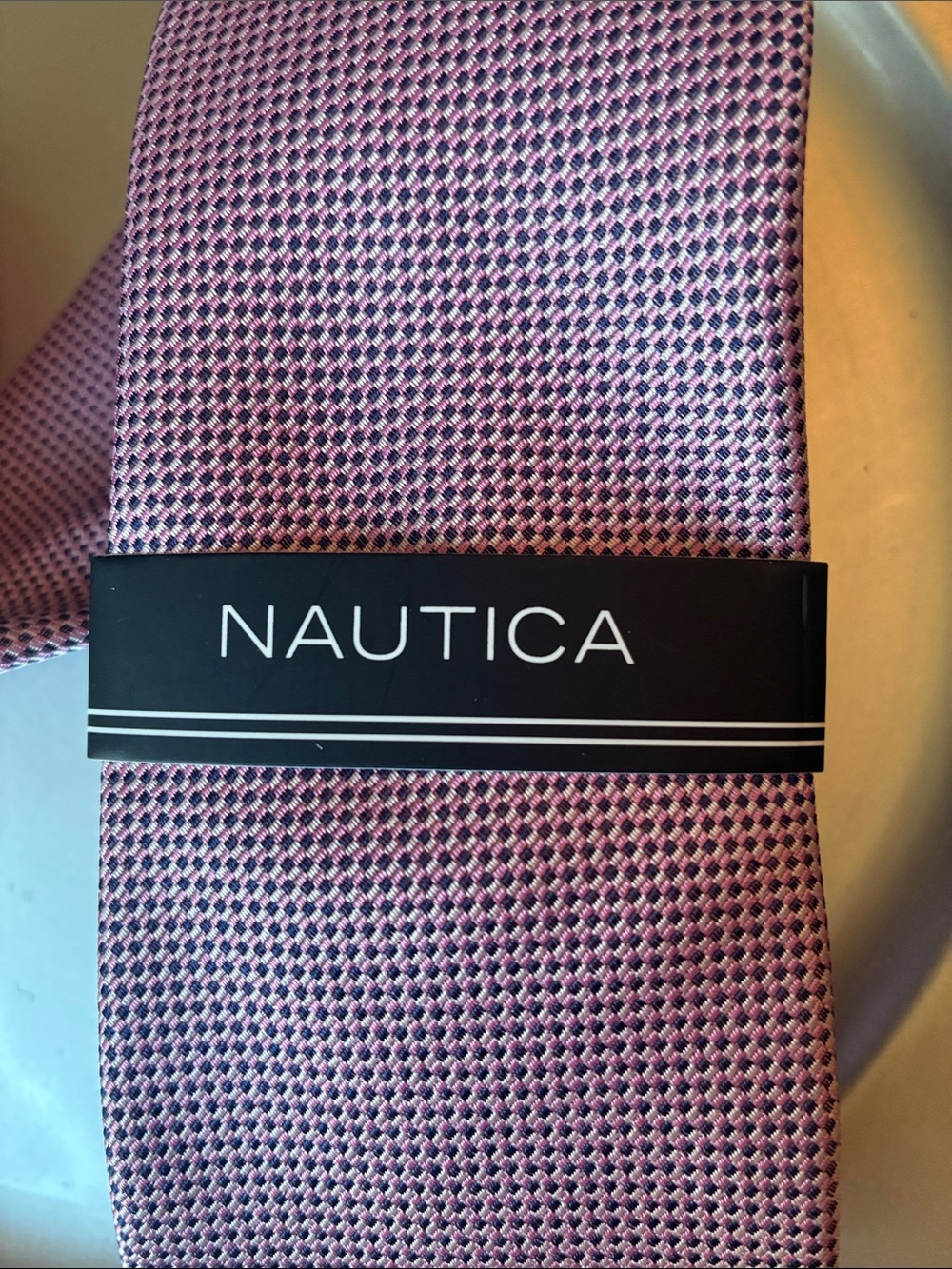 Nautica Men's Textured Silk Blend Mauve Tie